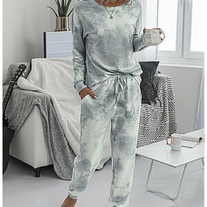 Tie dye crewneck sweatshirt and pocket joggers